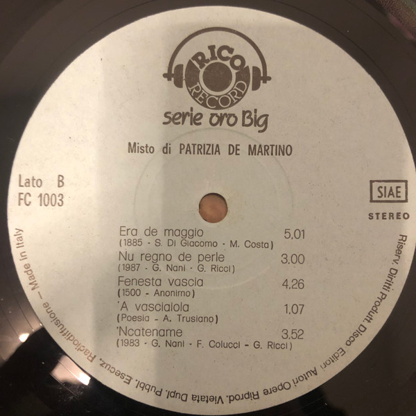 Patrizia De Martino - Misto Di Patrizia De Martino | Rico Record Sound (FC 1003) - 4 Patrizia De Martino - Misto Di Patrizia De Martino | Rico Record Sound (FC 1003) - 4