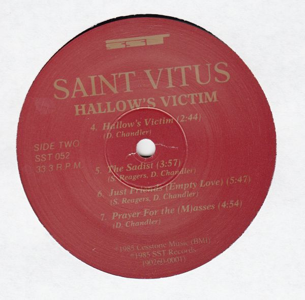 Saint Vitus - Hallow's Victim [Vinyl] | SST Records (SST 052) - 4
