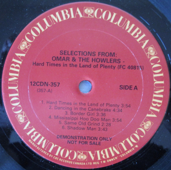Omar And The Howlers / Mason Ruffner - Double Whammy Instore Sampler | Columbia (12CDN-357) - 3