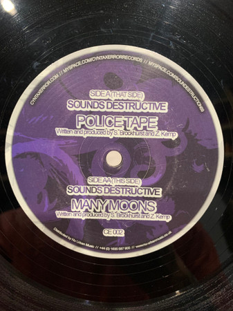 Sounds Destructive - Police Tape / Many Moons | Cyntax Error Records (CE002) - main
