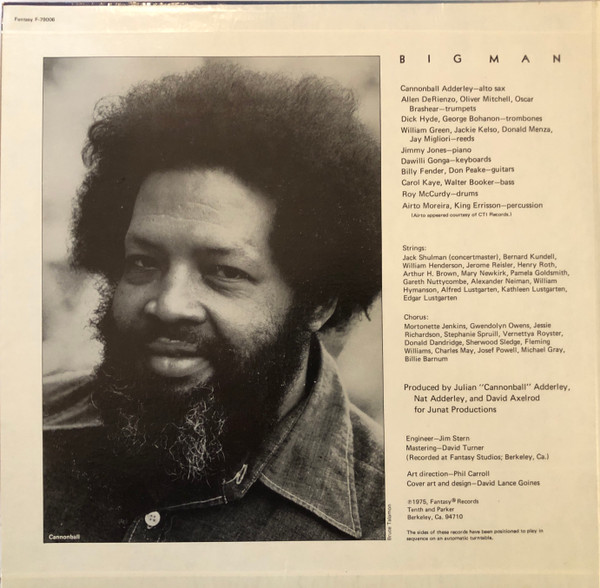Cannonball Adderley - Big Man: The Legend Of John Henry | Fantasy (F-79006) - 3 Cannonball Adderley - Big Man: The Legend Of John Henry | Fantasy (F-79006) - 3
