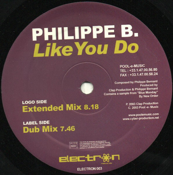 Philippe B. - Like You Do | Electron Records (Electron 003) - 3