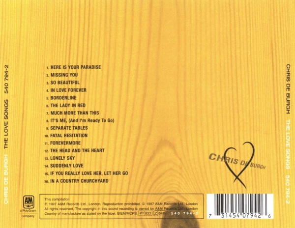 Chris de Burgh - The Love Songs | A&M Records (540 794-2) - 2 Chris de Burgh - The Love Songs | A&M Records (540 794-2) - 2