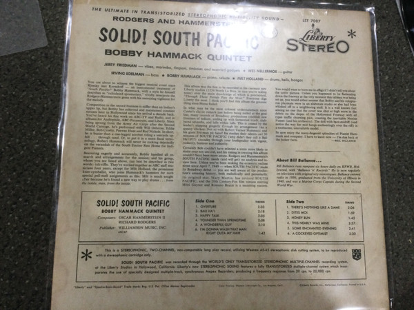 Bobby Hammack Quartet - Solid ! South Pacific | Liberty (LST 7007) - 2 Bobby Hammack Quartet - Solid ! South Pacific | Liberty (LST 7007) - 2