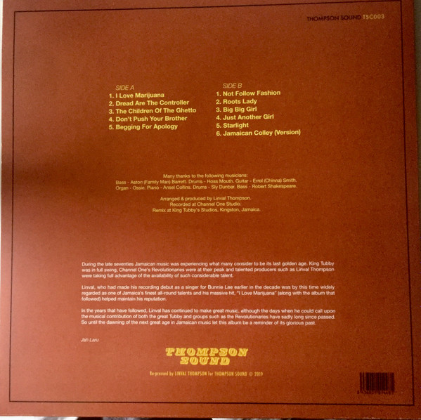 Linval Thompson - I Love Marijuana | Thompson Sound Cantabria (TSC003) - 2 Linval Thompson - I Love Marijuana | Thompson Sound Cantabria (TSC003) - 2