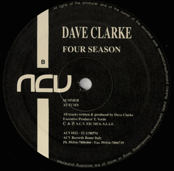 Dave Clarke - Four Seasons | ACV (ACV 1022) - 4 Dave Clarke - Four Seasons | ACV (ACV 1022) - 4