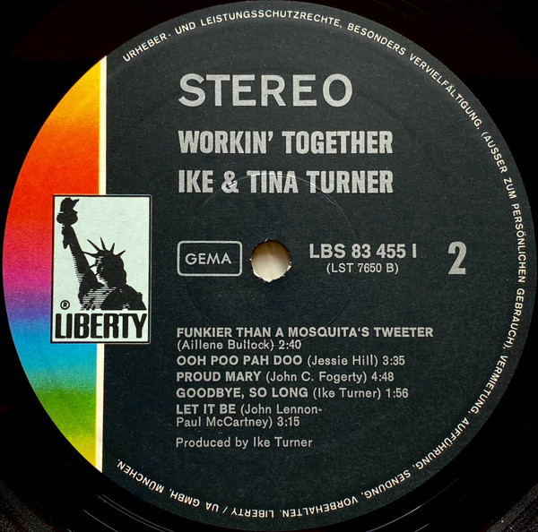 Ike & Tina Turner - Workin' Together | Liberty (LBS 83 455 I) - 2