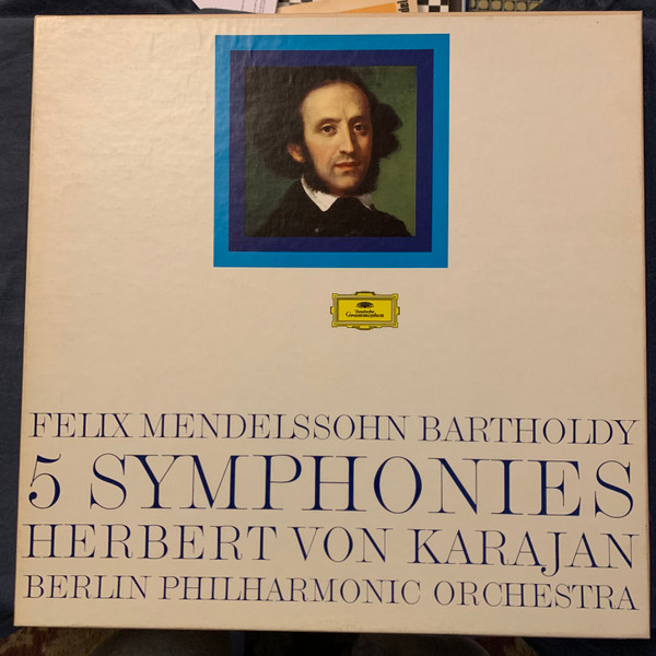 Felix Mendelssohn-Bartholdy , Herbert Von Karajan , Berliner Philharmoniker - 5 Symphonies | Deutsche Grammophon (2832 009) - main