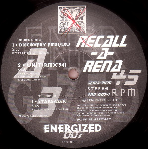 Space Frog Proudly Presents: Recall-A-Rena - Unit '94 | Energized Records (ENG 007-1) - 3 Space Frog Proudly Presents: Recall-A-Rena - Unit '94 | Energized Records (ENG 007-1) - 3
