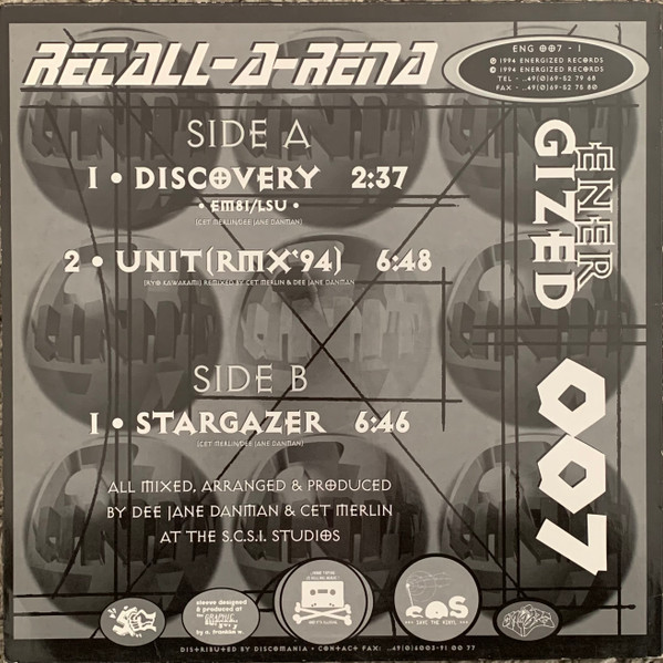 Space Frog Proudly Presents: Recall-A-Rena - Unit '94 | Energized Records (ENG 007-1) - 2 Space Frog Proudly Presents: Recall-A-Rena - Unit '94 | Energized Records (ENG 007-1) - 2