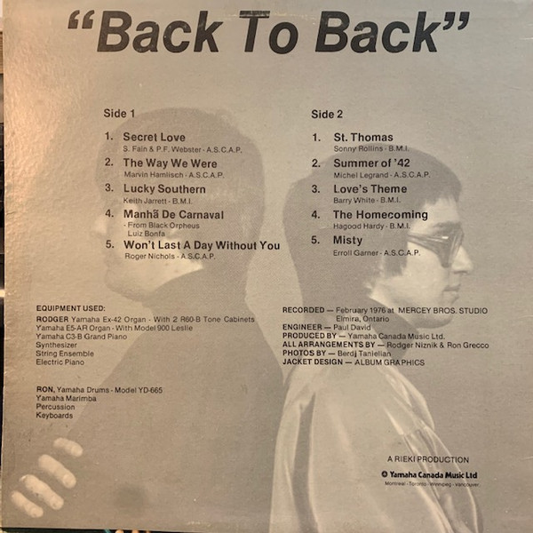 Rodger Niznik And Ron Grecco - Back To Back | Yamaha (ST-57775) - 2 Rodger Niznik And Ron Grecco - Back To Back | Yamaha (ST-57775) - 2