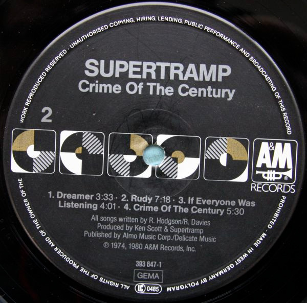 Supertramp - Crime Of The Century | A&M Records (393 647-1) - 4
