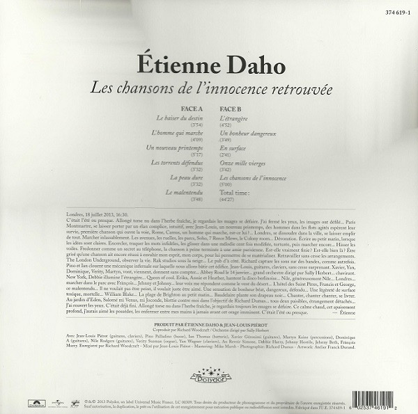 Etienne Daho - Les Chansons De L'Innocence Retrouvée | Polydor (374 619-1) - 3