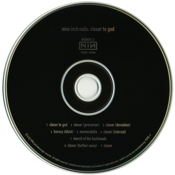 Nine Inch Nails - Closer To God [CD] | Nothing Records (95905-2) - 3
