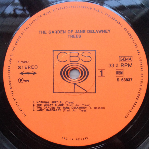 Trees - The Garden Of Jane Delawney | CBS (S 63837) - 3