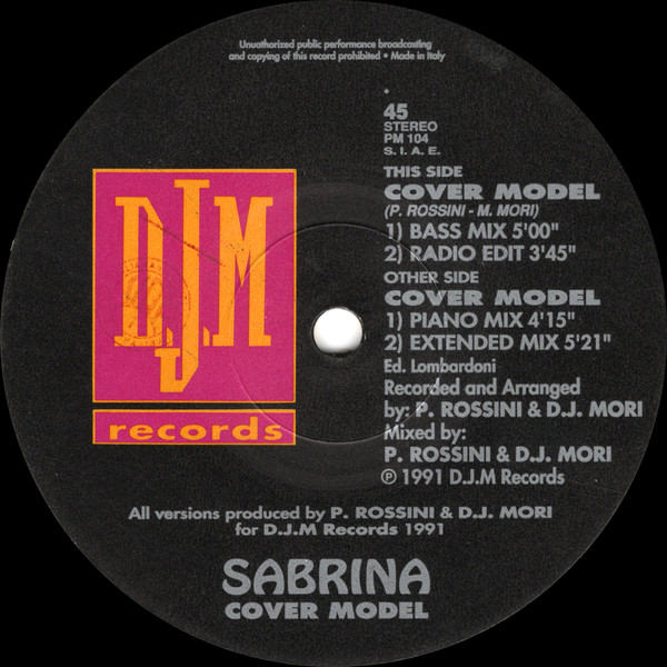 Sabrina - Cover Model | DJM Records (PM 104) - 3 Sabrina - Cover Model | DJM Records (PM 104) - 3