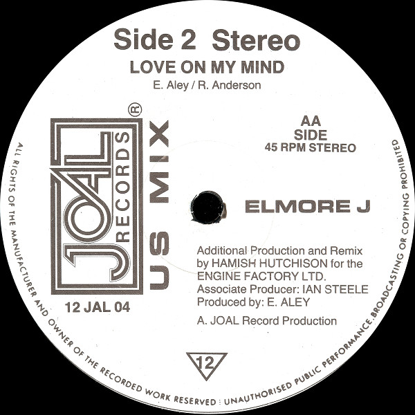 Elmore J - Love On My Mind | Joal Records (12 JAL 04) - 2