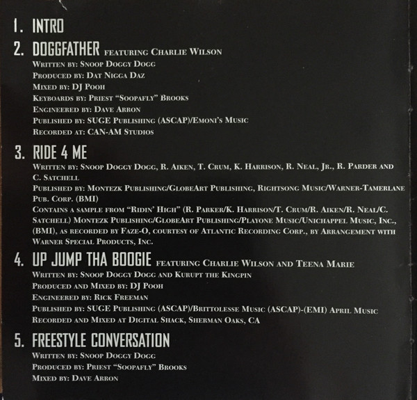 Snoop Dogg - Tha Doggfather | Interscope Records (IND-90038) - 3 Snoop Dogg - Tha Doggfather | Interscope Records (IND-90038) - 3