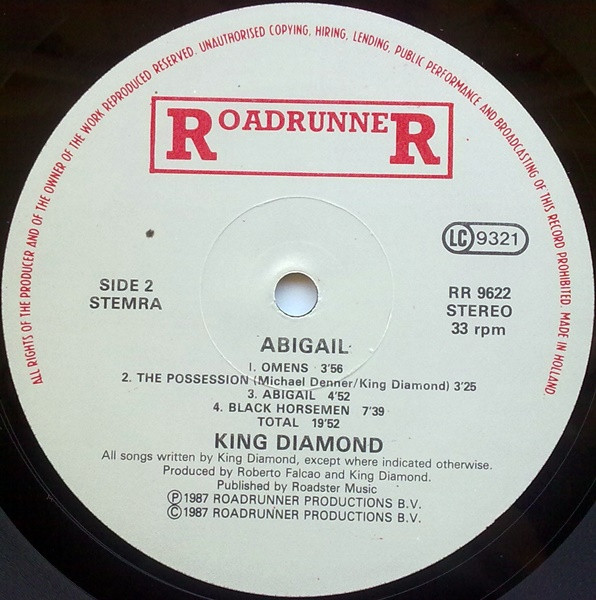 King Diamond - Abigail | Roadrunner Records (RR 9622) - 4