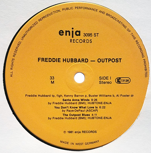 Freddie Hubbard - Outpost | Enja Records (enja 3095) - 3 Freddie Hubbard - Outpost | Enja Records (enja 3095) - 3