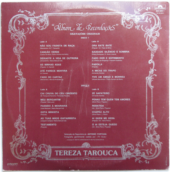 Tereza Tarouca - Album De Recordações | Polydor (823 889-1) - 2