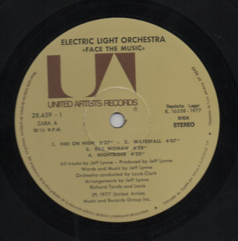 Electric Light Orchestra - Face The Music | United Artists Records (28.459 - I) - 2