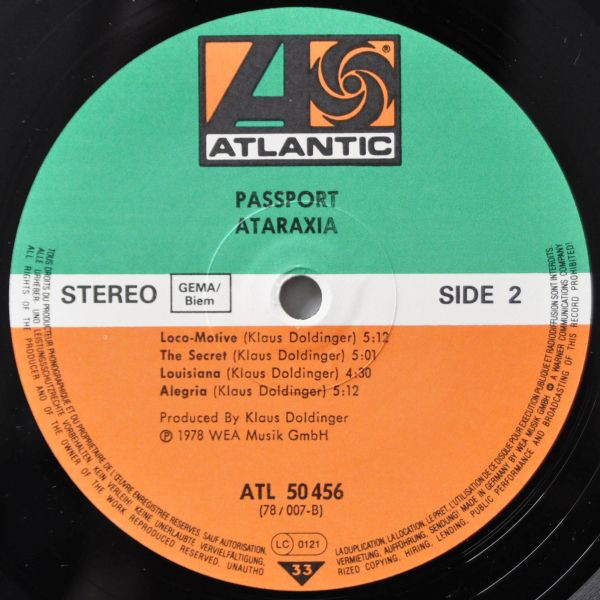 Passport - Ataraxia | Atlantic (ATL 50 456) - 4