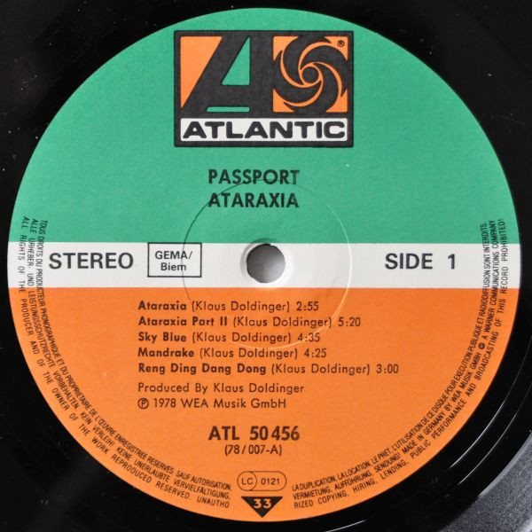 Passport - Ataraxia | Atlantic (ATL 50 456) - 3
