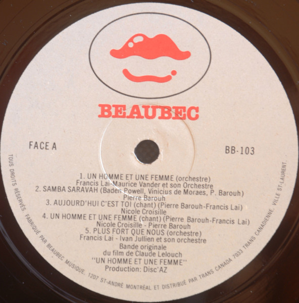 Francis Lai - Un Homme Et Une Femme (Bande Originale Sonore) | Beaubec (BB-103) - 3