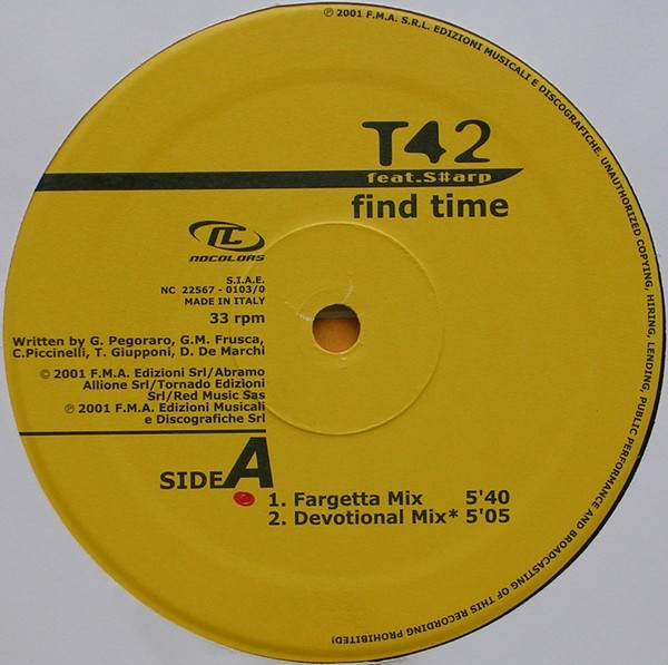 T42 Feat. Sharp - Find Time | No Colors (NC 22567-0103/0) - 3 T42 Feat. Sharp - Find Time | No Colors (NC 22567-0103/0) - 3