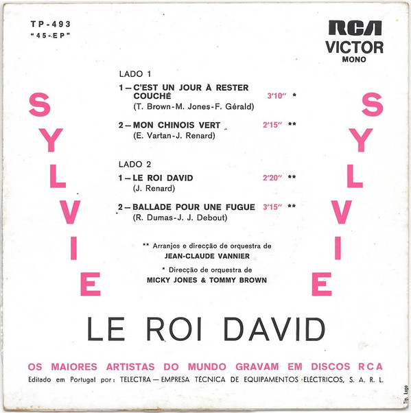 Sylvie Vartan - Le Roi David | Rca Victor (TP-493) - main