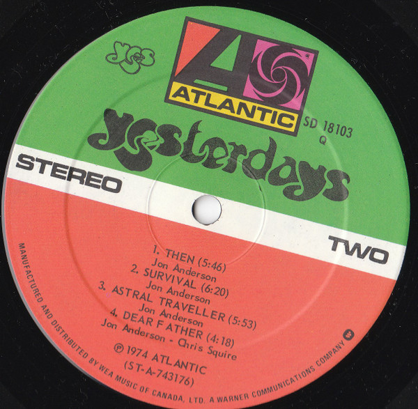 Yes - Yesterdays | Atlantic (SD 18103) - 4