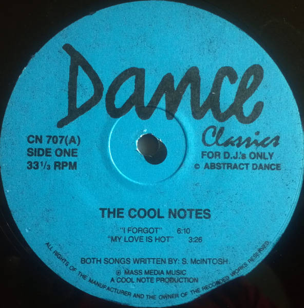 The Cool Notes - I Forgot / My Love Is Hot / You're Never Too Young / In Your Car | Dance Classics (CN 707) - main