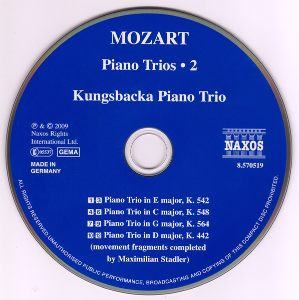 Wolfgang Amadeus Mozart , Kungsbacka Piano Trio - Late Piano Trios (K. 542, K. 548 And K. 564) | Naxos (8.570519) - 4