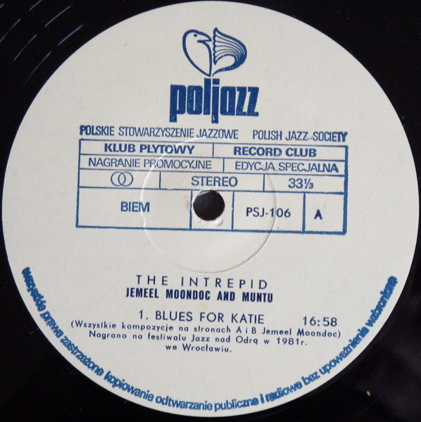 Jemeel Moondoc & Muntu - The Intrepid Live In Poland | PolJazz (PSJ-106) - 3
