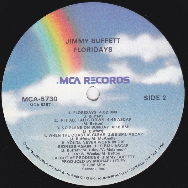 Jimmy Buffett - Floridays | MCA Records (MCA-5730) - 4