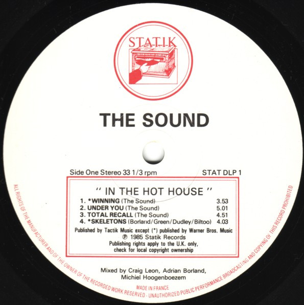 The Sound - In The Hothouse | Statik Records (STAT DLP 1) - 2 The Sound - In The Hothouse | Statik Records (STAT DLP 1) - 2