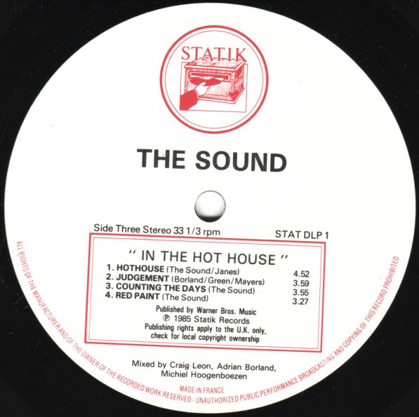 The Sound - In The Hothouse | Statik Records (STAT DLP 1) - 4 The Sound - In The Hothouse | Statik Records (STAT DLP 1) - 4