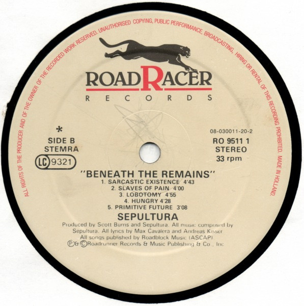 Sepultura - Beneath The Remains | Roadracer Records (RO9511-1) - 4