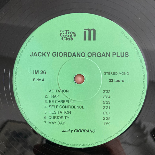 Jacky Giordano - Jacky Giordano Organ Plus | Le Très Groove Club (LTGC004) - 3 Jacky Giordano - Jacky Giordano Organ Plus | Le Très Groove Club (LTGC004) - 3