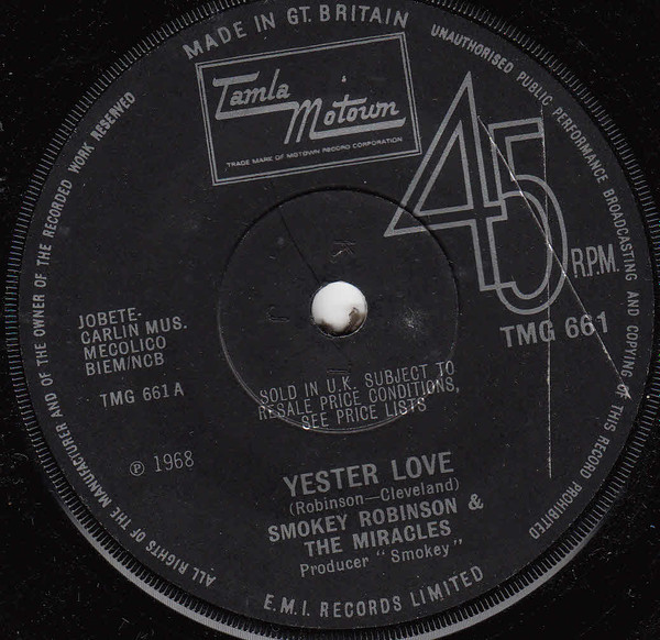 The Miracles - Yester Love | Tamla Motown (TMG 661) - main