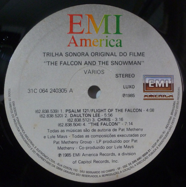 Pat Metheny Group - The Falcon And The Snowman (Original Motion Picture Soundtrack) | EMI America (31C 064 240305) - 3 Pat Metheny Group - The Falcon And The Snowman (Original Motion Picture Soundtrack) | EMI America (31C 064 240305) - 3