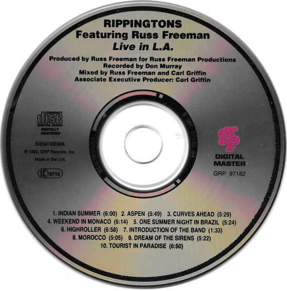 The Rippingtons Featuring Russ Freeman - Live In L.A. | GRP (GRP 97182) - 3