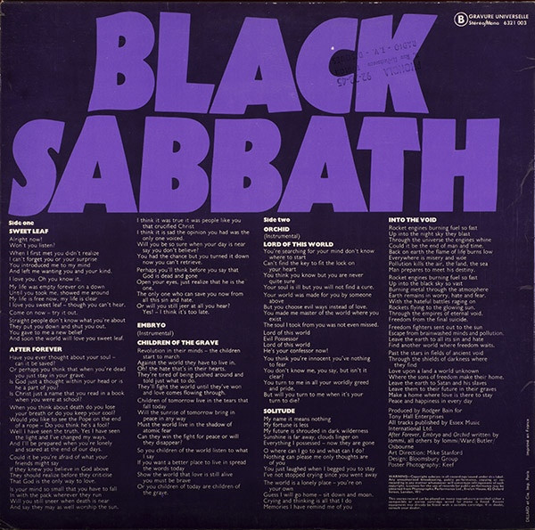 Black Sabbath - Master Of Reality | Vertigo (6321 003) - main