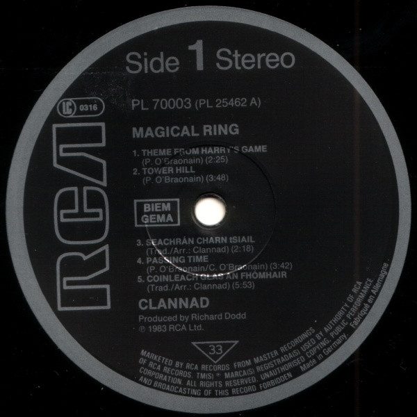 Clannad - Magical Ring | RCA (PL 70003) - 2