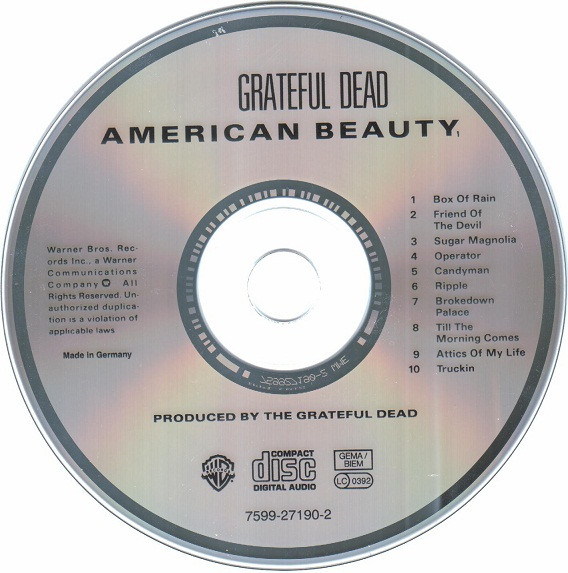 The Grateful Dead - American Beauty | Warner Bros. Records (7599-27190-2) - 3