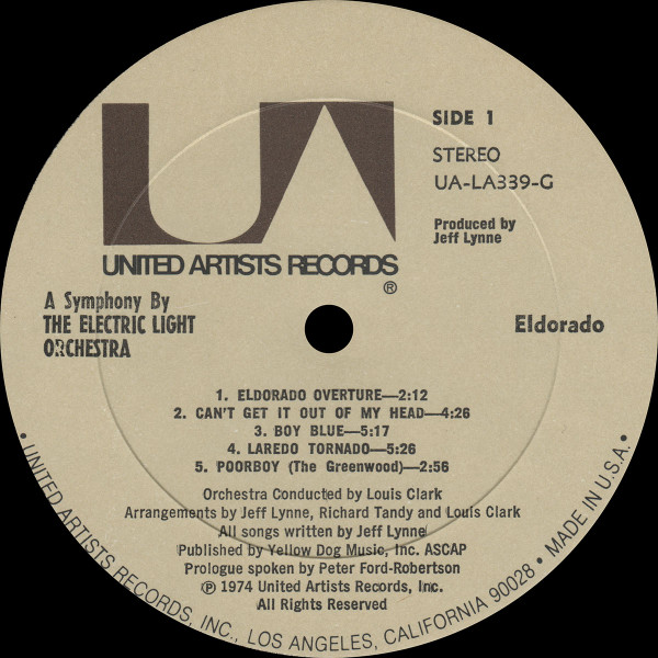 Electric Light Orchestra - Eldorado - A Symphony By The Electric Light Orchestra | United Artists Records (UA-LA339-G) - 3 Electric Light Orchestra - Eldorado - A Symphony By The Electric Light Orchestra | United Artists Records (UA-LA339-G) - 3
