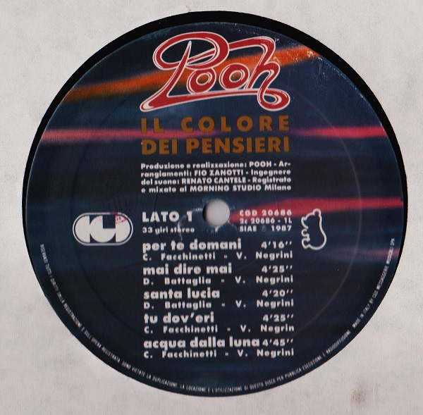Pooh - Il Colore Dei Pensieri | CGD (CGD 20686) - main Pooh - Il Colore Dei Pensieri | CGD (CGD 20686) - main