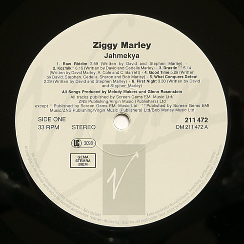 Ziggy Marley And The Melody Makers - Jahmekya | Virgin (211 472)
