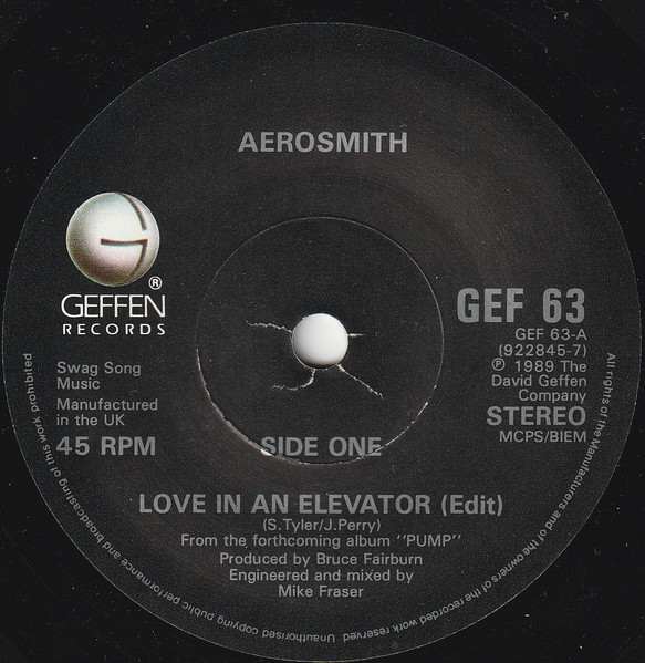 Aerosmith - Love In An Elevator | Geffen Records (GEF 63 X) - 3 Aerosmith - Love In An Elevator | Geffen Records (GEF 63 X) - 3